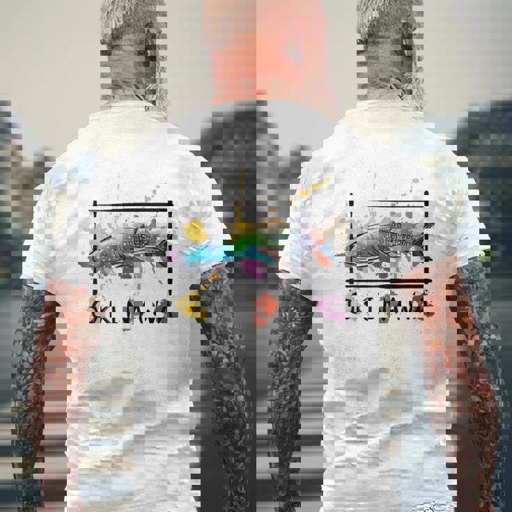 沖縄 ホエールシャークペイント スプラッター かわいい沖縄お土産 メンズTシャツ バックプリント 高齢者への贈り物