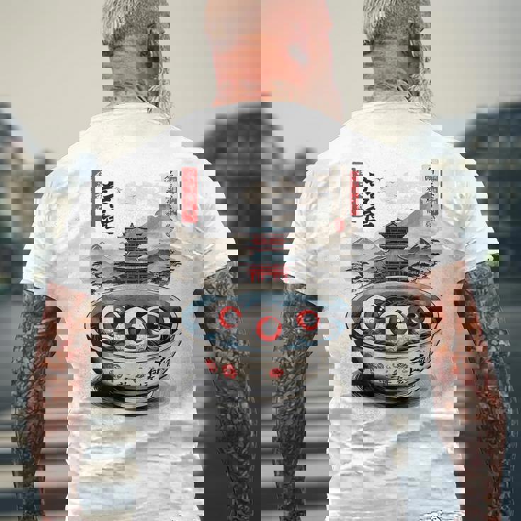 浮世絵ジャパン オカルトホラー ハロウィン 妖怪ラーメン エステ メンズTシャツ バックプリント 高齢者への贈り物