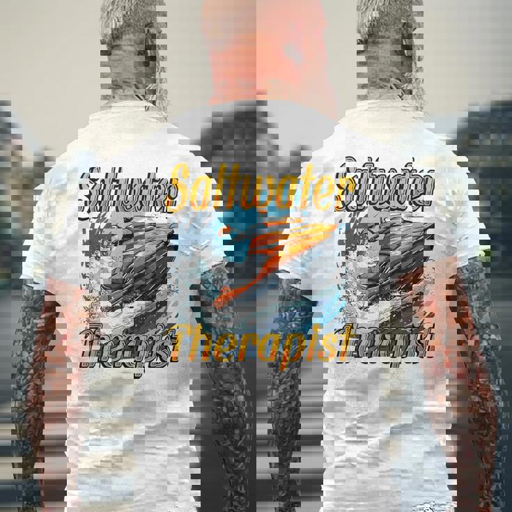 海水療法士ジェットスキー愛好家 メンズTシャツ バックプリント 高齢者への贈り物