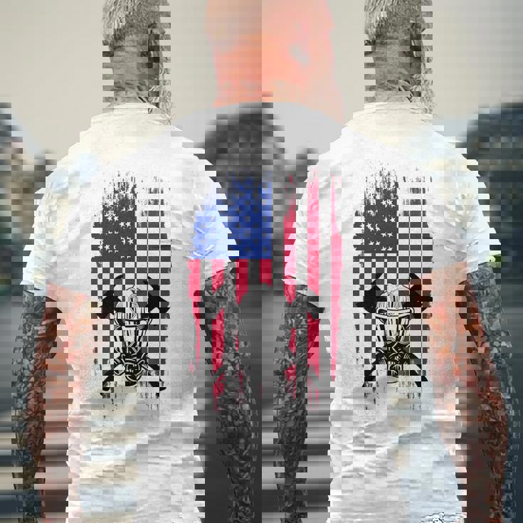 消防士 アメリカ国旗 7月4日 男性 お父さん 消防士 長袖tシャツ メンズTシャツ バックプリント 高齢者への贈り物