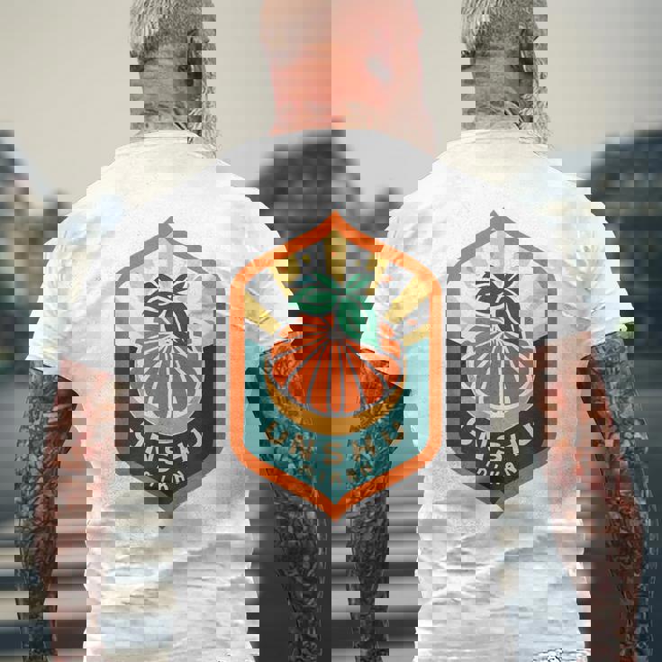 温州ミカン メンズTシャツ バックプリント 高齢者への贈り物