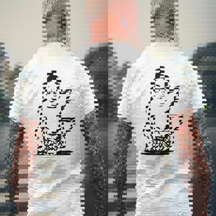 漫画 相撲 レスラー メンズTシャツ バックプリント 高齢者への贈り物