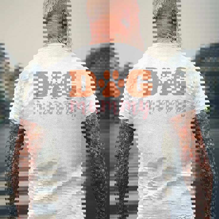 犬 ミイラ 犬 プードル シェパード ピットブル メンズTシャツ バックプリント 高齢者への贈り物