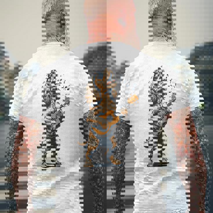 犬 演奏 ギター 歌う アメリカン コッカー スパニエル 面白い メンズTシャツ バックプリント 高齢者への贈り物