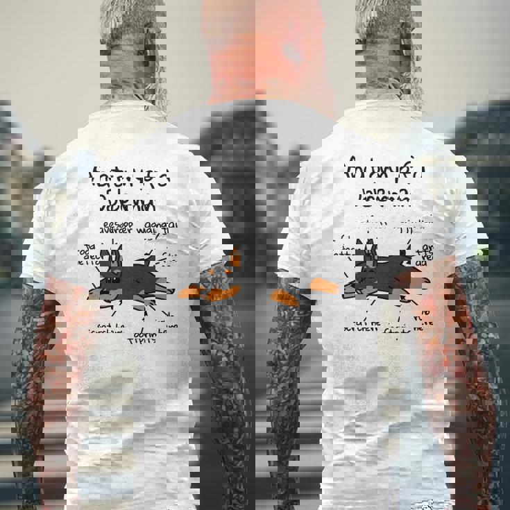 犬の解剖学ドーベルマン犬 長袖tシャツ メンズTシャツ バックプリント 高齢者への贈り物