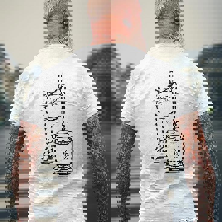 猫ねこネコ和太鼓お祭り メンズTシャツ バックプリント 高齢者への贈り物