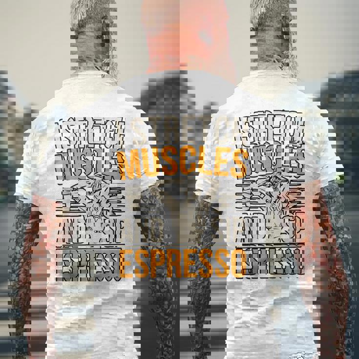 理学療法士 カフェイン 理学療法 コーヒードリンク メンズTシャツ バックプリント 高齢者への贈り物