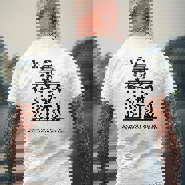 田んぼのかかし メンズTシャツ バックプリント 高齢者への贈り物