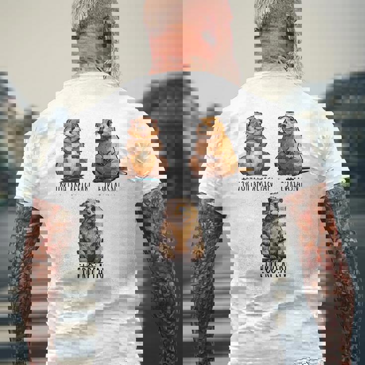 異なるタイプのビーバーズ品種コレクション、かわいいビーバーが大好き。 長袖tシャツ メンズTシャツ バックプリント 高齢者への贈り物