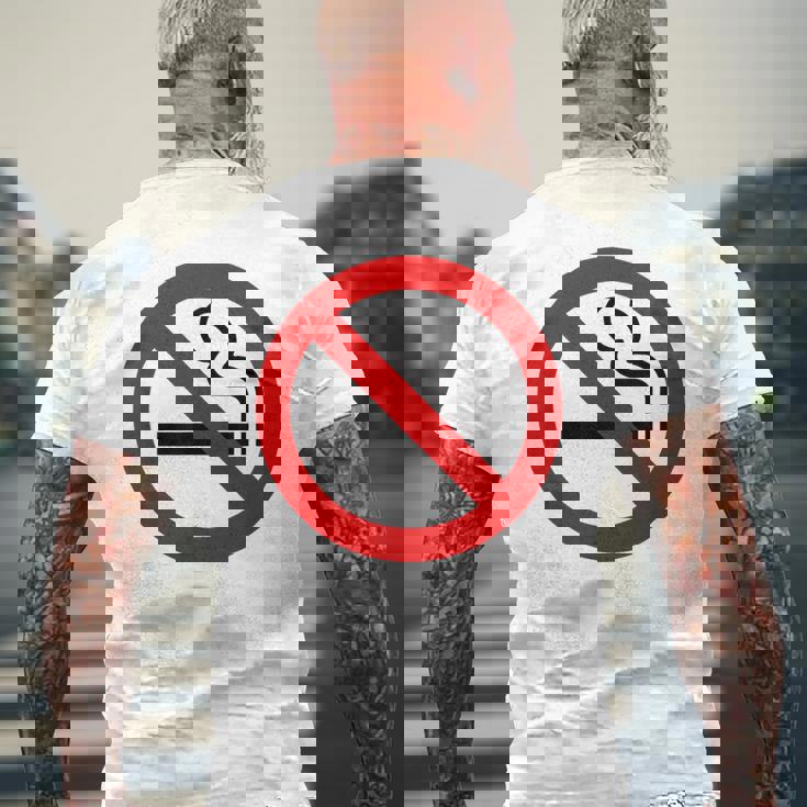 禁煙シンボル ノベルティ 禁煙サイン メンズTシャツ バックプリント 高齢者への贈り物