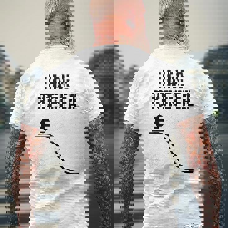 私には潜在的なエネルギーがある面白い物理学 メンズTシャツ バックプリント 高齢者への贈り物