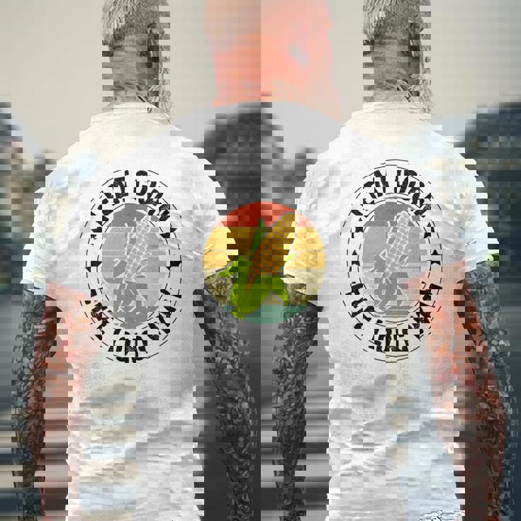 私はトウモロコシを食べます メンズTシャツ バックプリント 高齢者への贈り物