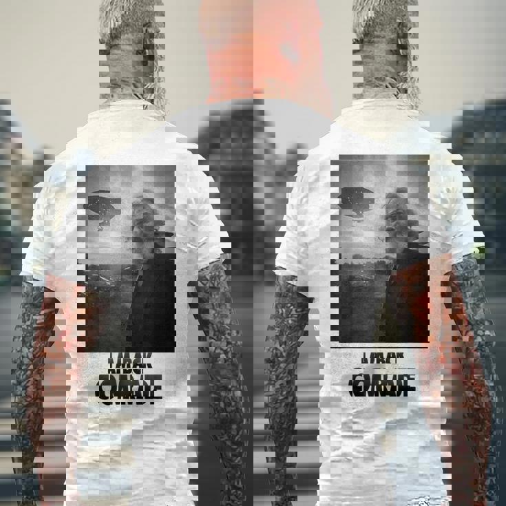 私は戻ってきた同志、共産主義者、カール・マルクス メンズTシャツ バックプリント 高齢者への贈り物