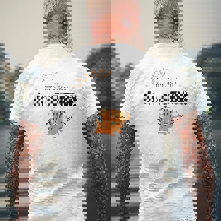 私は虎だ！ロア！ メンズTシャツ バックプリント 高齢者への贈り物