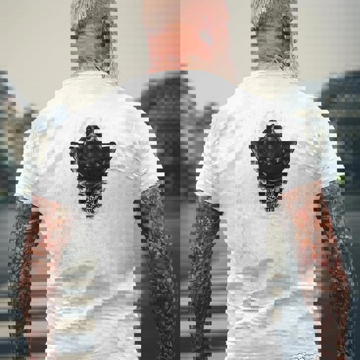 羽の天使の翼 カウボーイスカル 背中 メンズTシャツ バックプリント 高齢者への贈り物