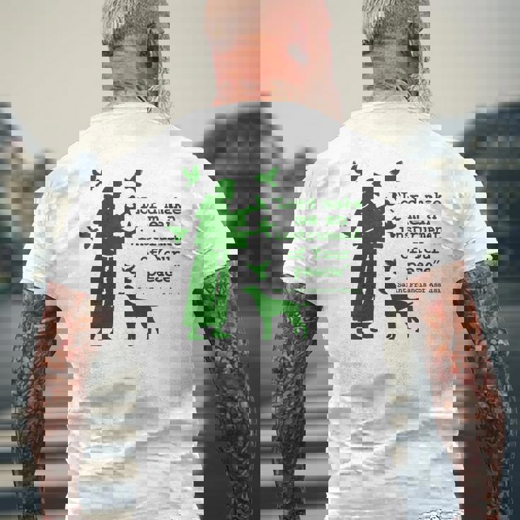 聖フランシスコ メンズTシャツ バックプリント 高齢者への贈り物