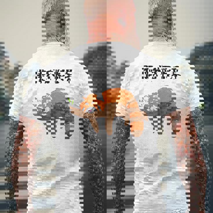 腰が限界 面白いtシャツ 文字入り メンズ おもしろ 面白い レッサーパンダ 服 オリジナル おもしろグッズ 文字 メンズTシャツ バックプリント 高齢者への贈り物