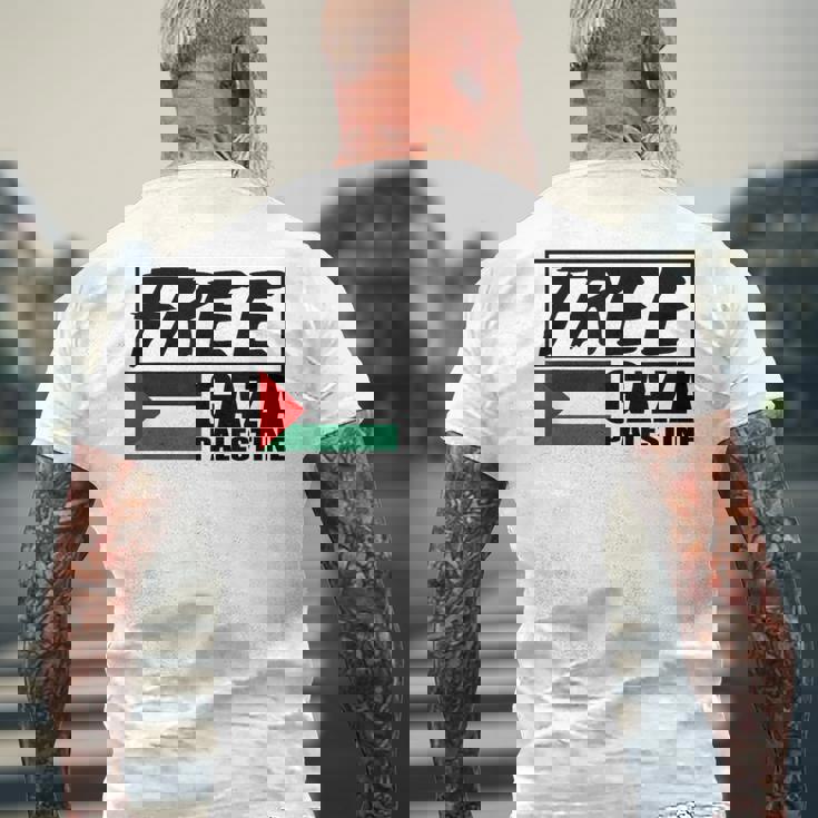 自由ガザ パレスチナ パレスチナ 国旗 自由パレスチナ ガザ メンズTシャツ バックプリント 高齢者への贈り物