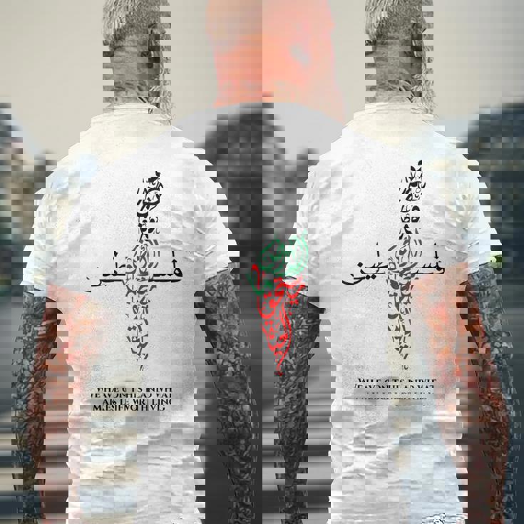 自由パレスチナ メンズTシャツ バックプリント 高齢者への贈り物