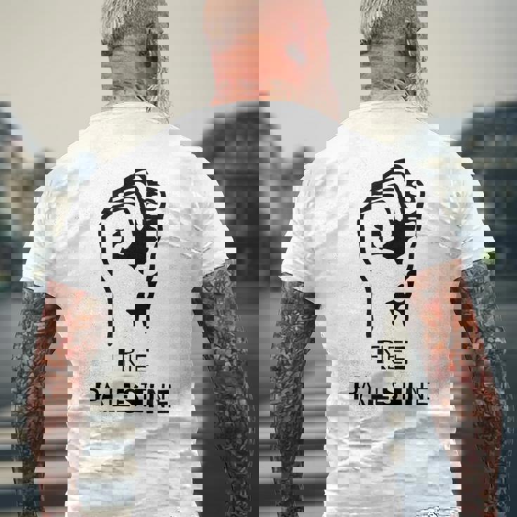 自由パレスチナ・ガザ反戦平和反占領 メンズTシャツ バックプリント 高齢者への贈り物