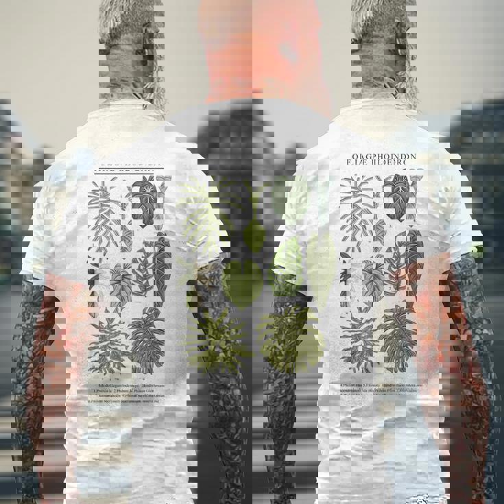 葉 フィロデンドロン サトイモ 植物 恋人 ギフト アンスリウム メンズTシャツ バックプリント 高齢者への贈り物