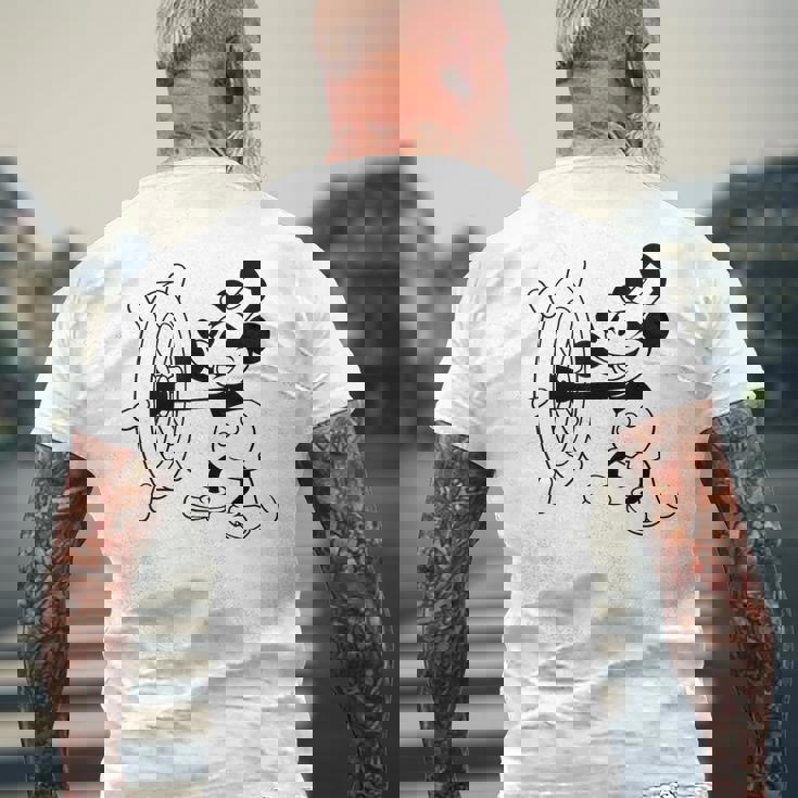 蒸気船ウィリー・ミッキー メンズTシャツ バックプリント 高齢者への贈り物