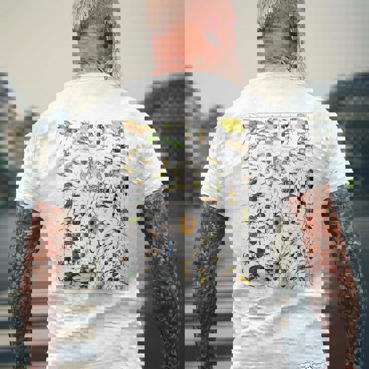 虫 昆虫 虫虫型 昆虫学プリント 虫プリント メンズTシャツ バックプリント 高齢者への贈り物