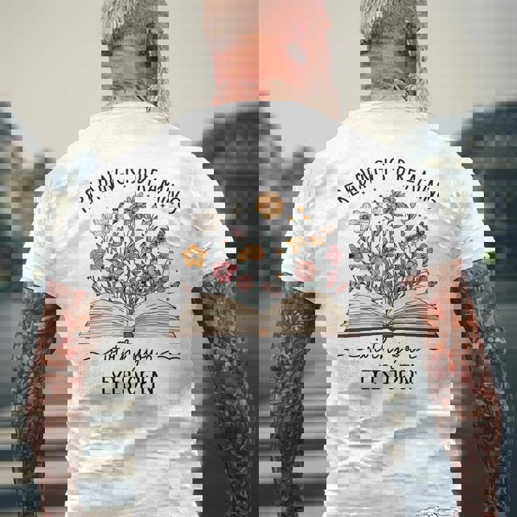 読書は目で見る夢を見る本好き読者 長袖tシャツ メンズTシャツ バックプリント 高齢者への贈り物