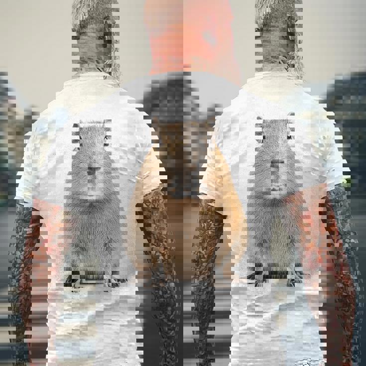 豚 ペット げっ歯類 動物愛好家 ギフト メンズTシャツ バックプリント 高齢者への贈り物