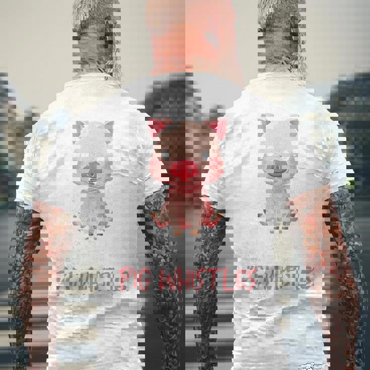 バックプリント 豚の口笛を信じる メンズTシャツ バックプリント 高齢者への贈り物