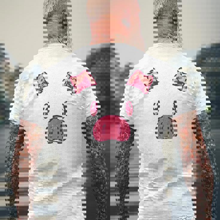 豚の顔 かわいいハロウィン 豚 動物 コスチューム メンズ レディース キッズ メンズTシャツ バックプリント 高齢者への贈り物