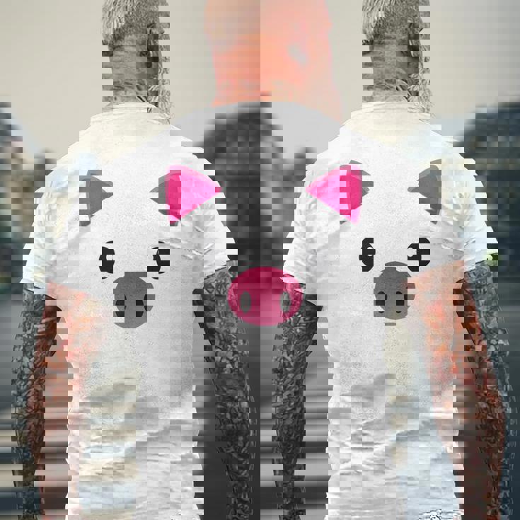 豚の顔 ハロウィン ティーカップ 豚 コスチューム ギフト メンズTシャツ バックプリント 高齢者への贈り物