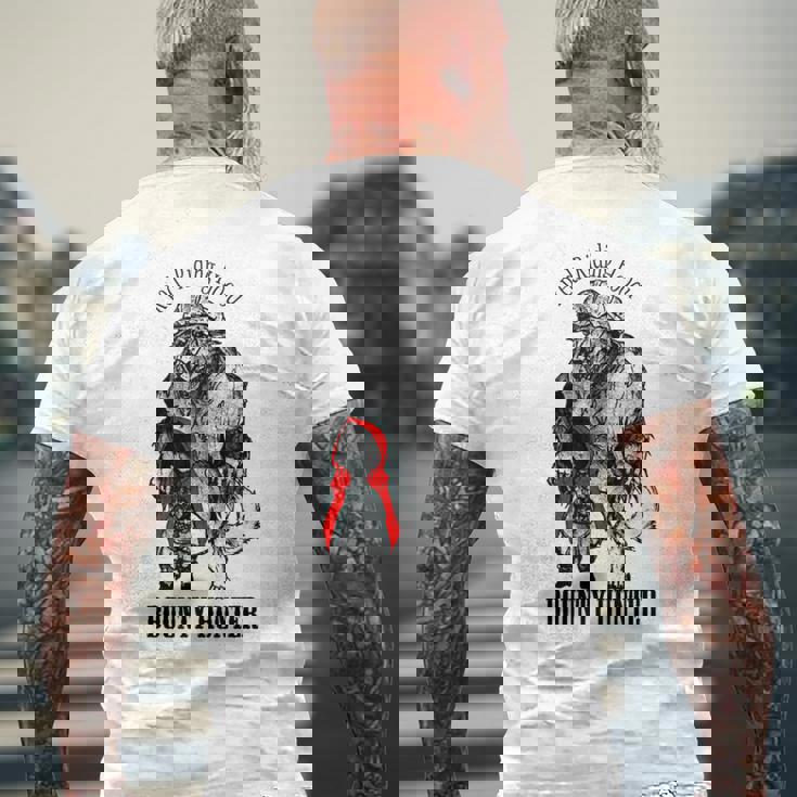 赤ずきん バウンティハンター メンズTシャツ バックプリント 高齢者への贈り物