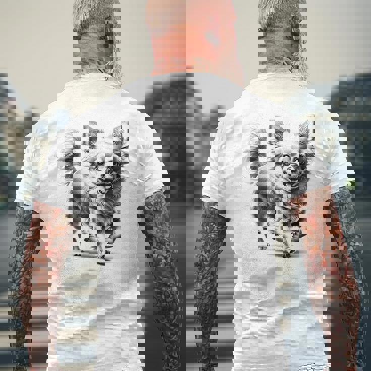 超かわいいチワワ フォトリアリスティック描画スタイル メンズTシャツ バックプリント 高齢者への贈り物