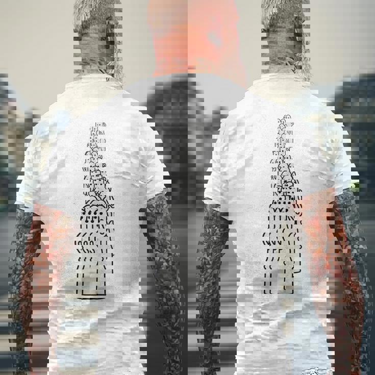 踊るはにわ大行列 はにわ ハニワ 埴輪 土偶 古墳 阿波踊り 宇宙人 かわいい シュール ワンポイント メンズTシャツ バックプリント 高齢者への贈り物