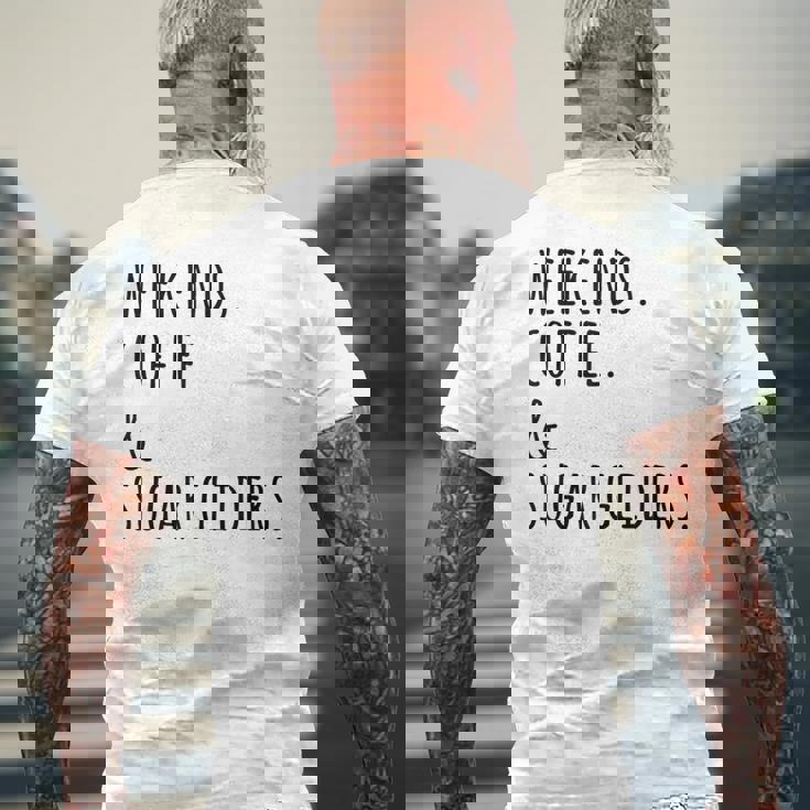 週末コーヒーフクロモモンガペット メンズTシャツ バックプリント 高齢者への贈り物