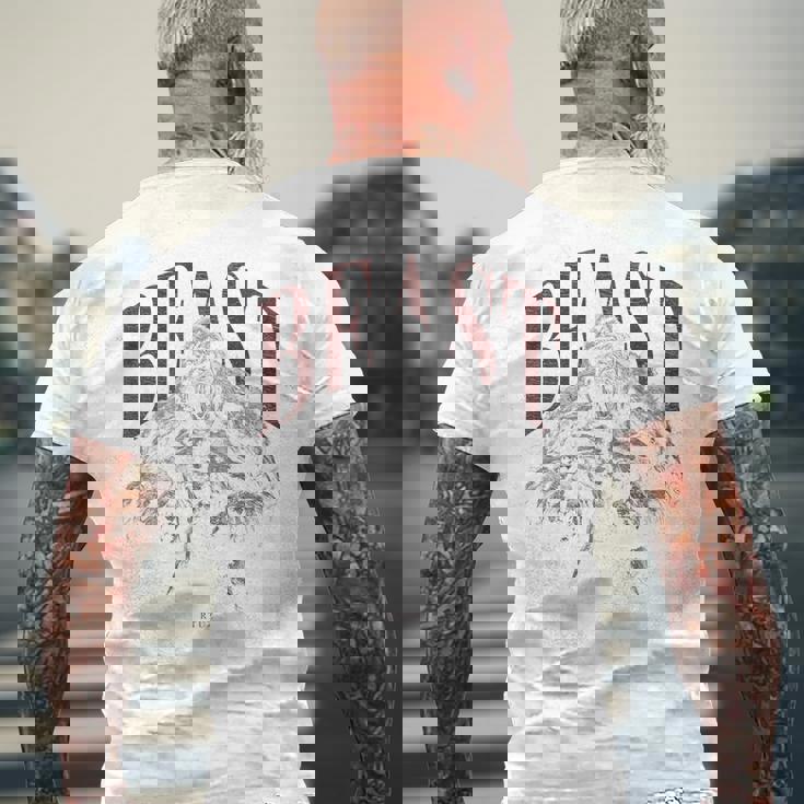 バックプリント 野生の落書きゴリラカラフルな動物猿猿ゴリラ メンズTシャツ バックプリント 高齢者への贈り物