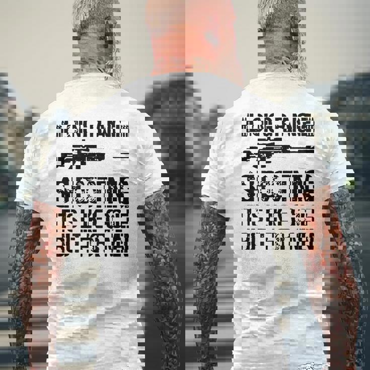 長距離射撃 It's Like Golf But For 背面 メンズTシャツ バックプリント 高齢者への贈り物