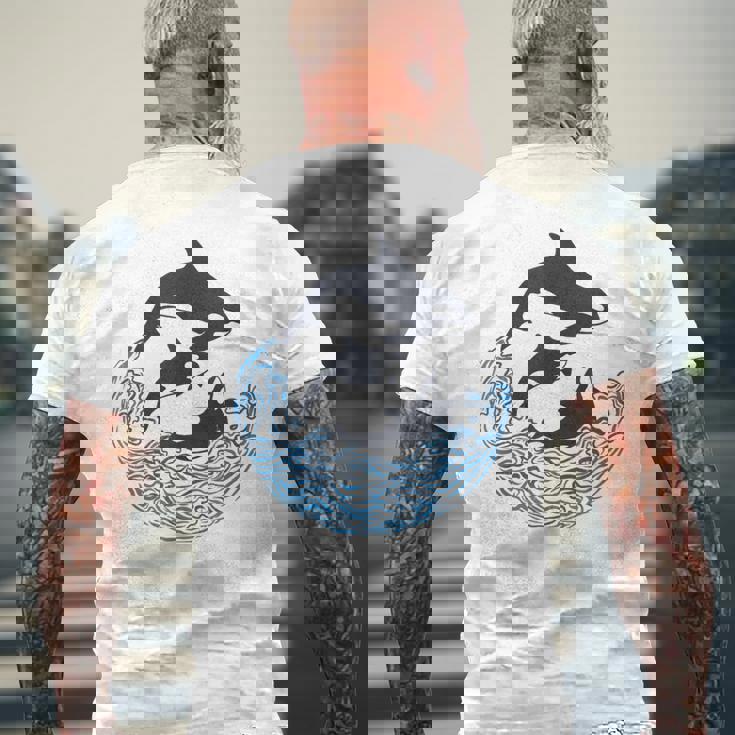 面白tシャツ シャチ 海 クジラ サメ おもしろ かわいい グッズ 服 ネタ メンズ オリジナル 夏 メンズTシャツ バックプリント 高齢者への贈り物