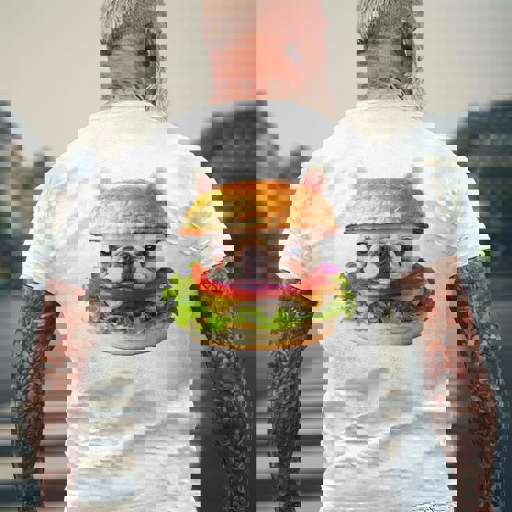 面白いtシャツ フレンチブルドッグ 犬 ハンバーガー メンズ グッズ かわいい おもしろ 面白い 服 ネタ 長袖tシャツ メンズTシャツ バックプリント 高齢者への贈り物