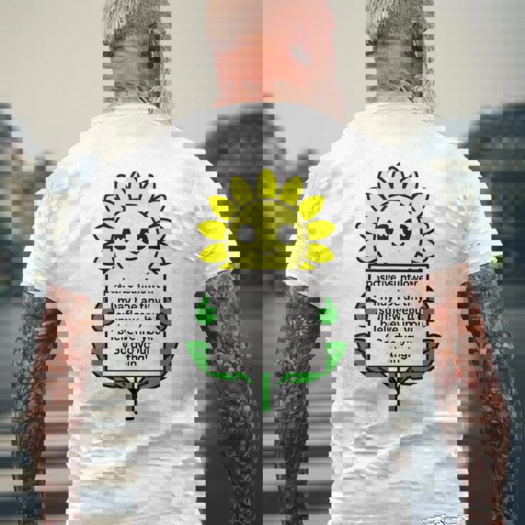 面白いひまわりおもちゃ ポジティブカード ポジティブヒマワリ メンズTシャツ バックプリント 高齢者への贈り物