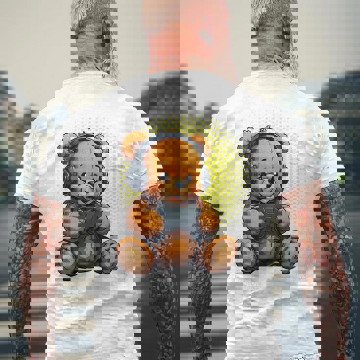 面白いゲームテディホールディングビデオゲームコントローラー。 長袖tシャツ メンズTシャツ バックプリント 高齢者への贈り物