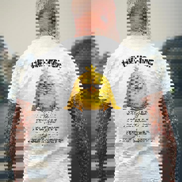 面白いチキンムード、I'm Too Old For This 鳥好きのデザイン。 メンズTシャツ バックプリント 高齢者への贈り物