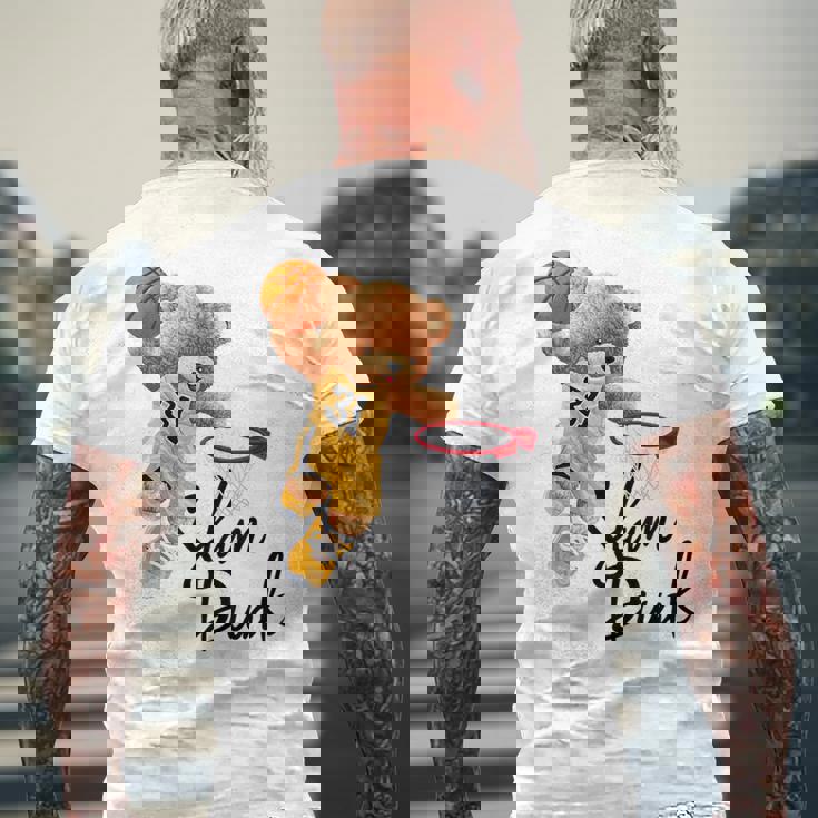 面白いテディベア スラムダンク テディベア バスケットボール メンズTシャツ バックプリント 高齢者への贈り物