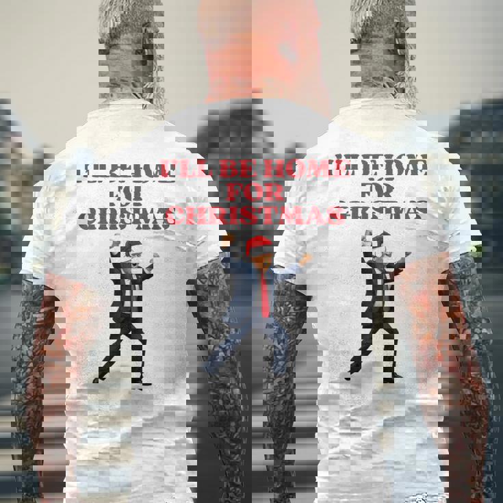 面白いトランプサンタハット、クリスマスに家に帰るよ 長袖tシャツ メンズTシャツ バックプリント 高齢者への贈り物