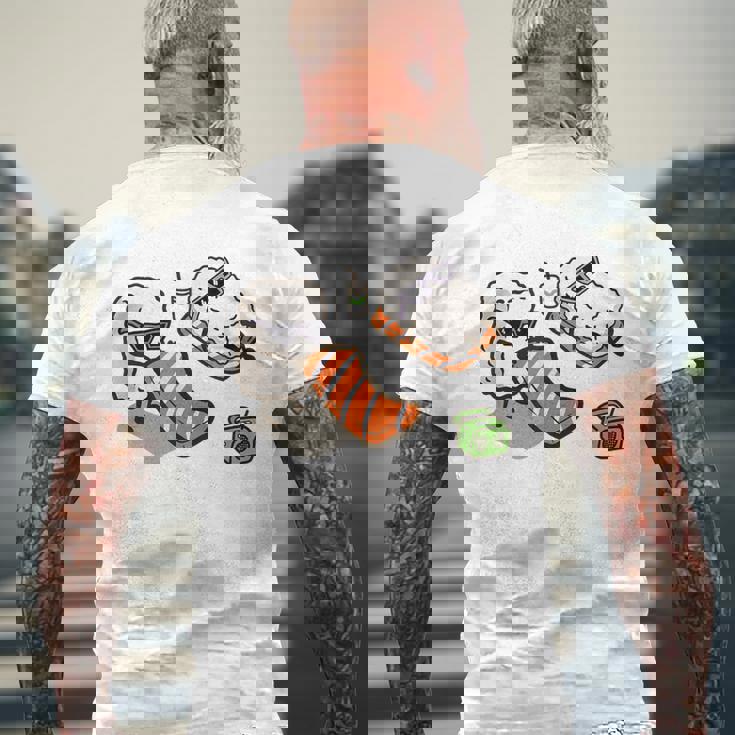 面白い寿司 ビーチで日光浴 メンズTシャツ バックプリント 高齢者への贈り物