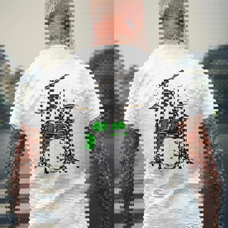 面白い猫 ドラム 猫 ドラマー 面白い ドラム 猫 メンズTシャツ バックプリント 高齢者への贈り物