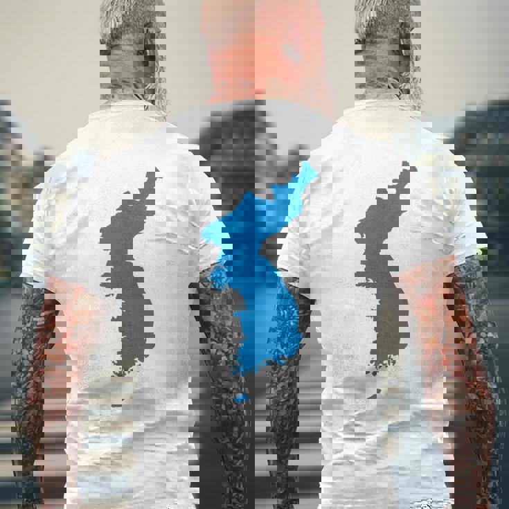 韓国統一旗、韓国統一地図 メンズTシャツ バックプリント 高齢者への贈り物