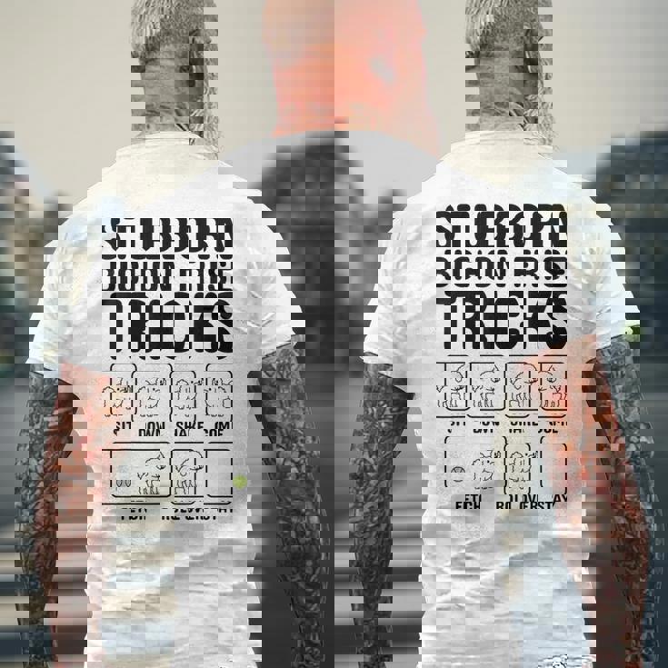 頑固なビションフリーゼ トリックドッグ メンズTシャツ バックプリント 高齢者への贈り物