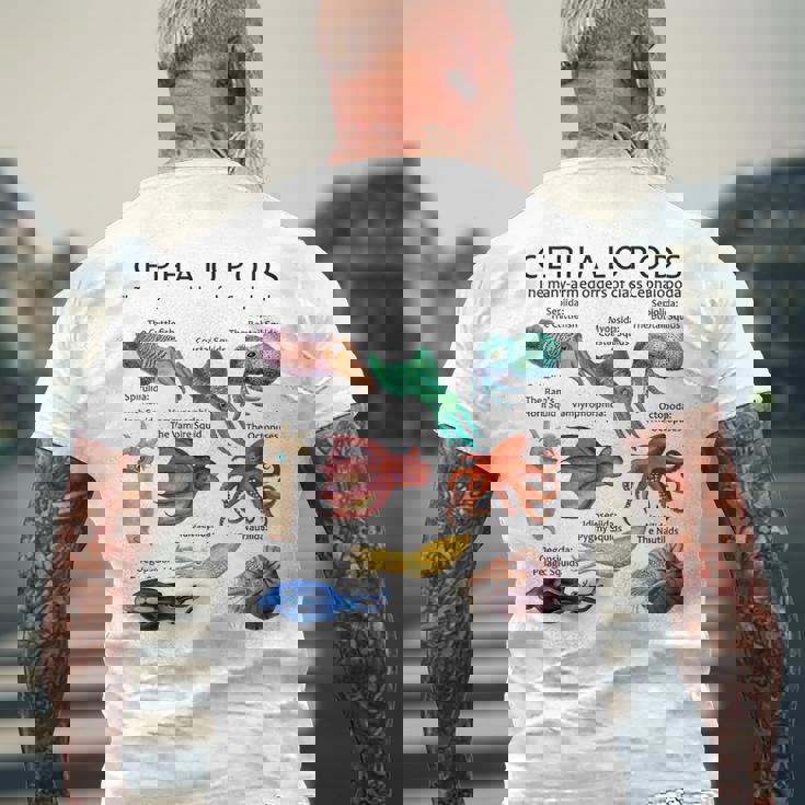 頭足類 メンズTシャツ バックプリント 高齢者への贈り物